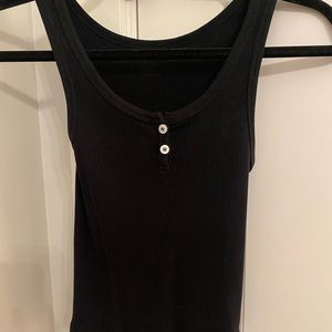 Black Button Tank Top